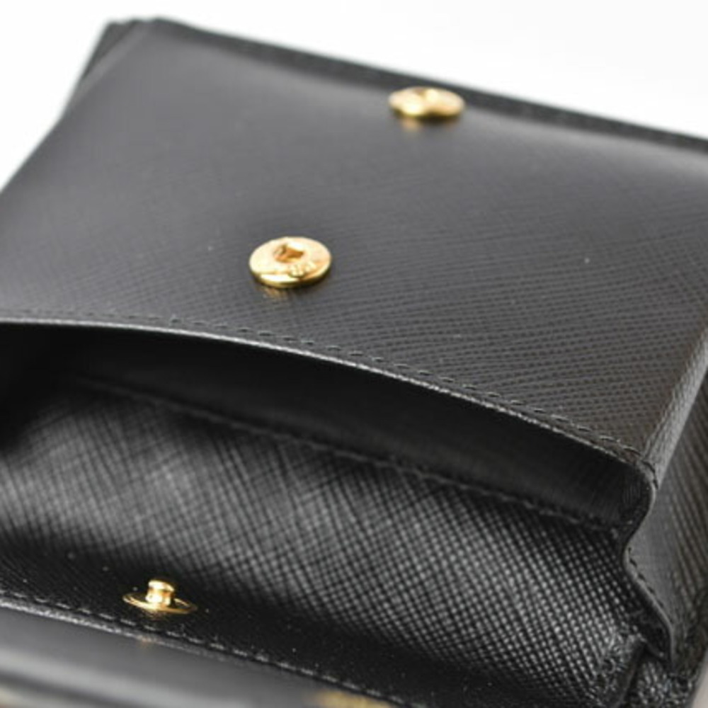 PRADA Folding Wallet 1MV204 SAFFIANO Lip Motif NERO Black Outlet - Picture 7 of 10